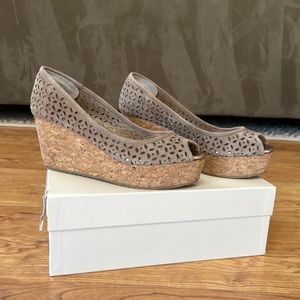 Jimmy Choo suede cutout wedges